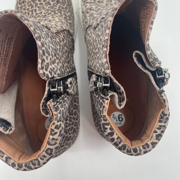 NEW GENTLE SOULS Shoes Size 9.5 Carter Animal Print Zipper Leopard Leather HiTop - Picture 10 of 16